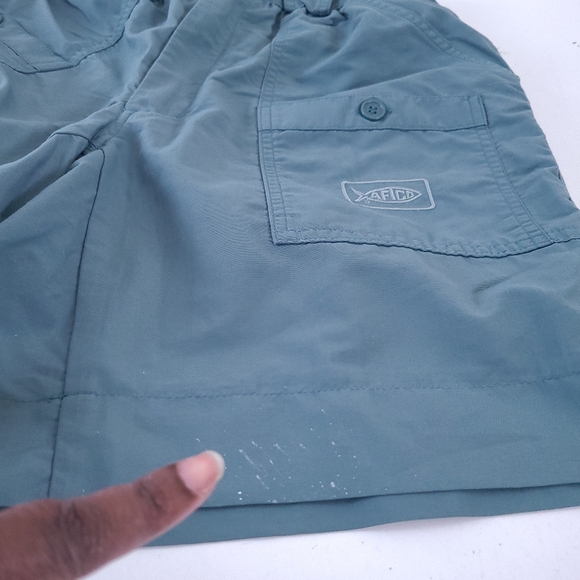 Aftco Teal Nylon Fishing Cargo Shorts Size 28 - Picture 3 of 8